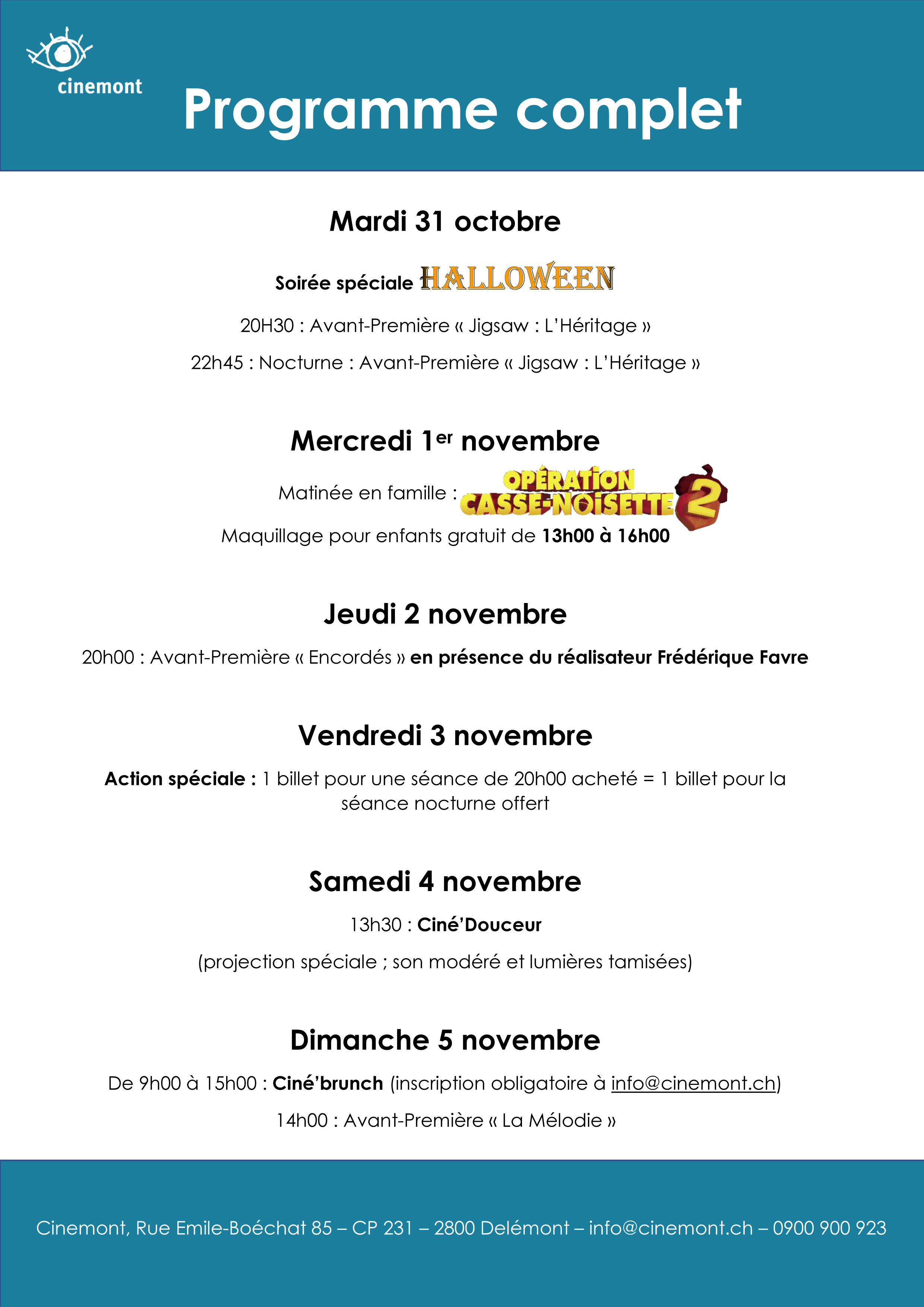 programme 2 ans cinemont